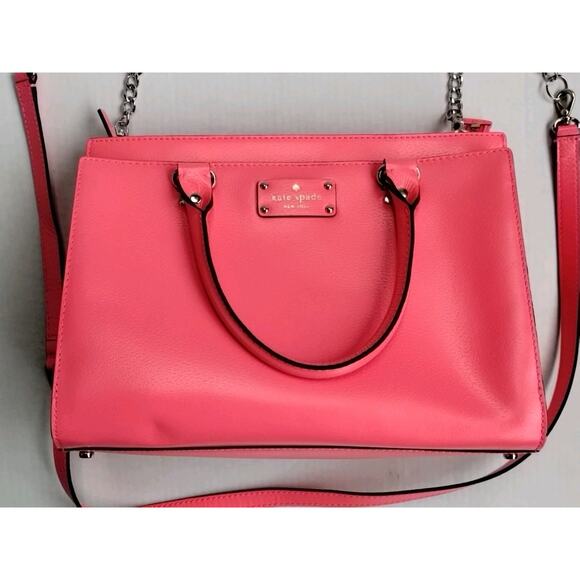 Kate Spade NY NEW Wellesley Quinn Pink Leather Satchel Crossbody Handbag Purse - Picture 4 of 16